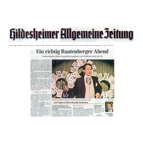 Presseartikel über Stefan Alexander Rautenberg
