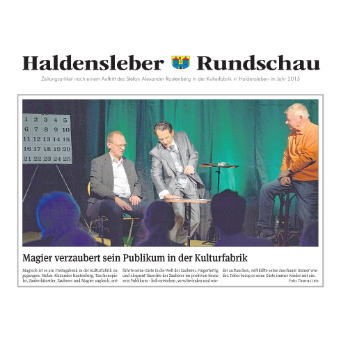 Presseartikel über Stefan Alexander Rautenberg